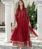 Manahil Arts Chiffon Embroidered Stitched 3-Piece Suit-Kurti 106-Maroon