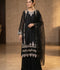 Duas Boutique Chiffon Embroidered Stitched 3-Piece Suit-Black Glam
