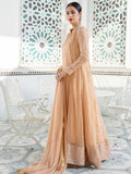 Peach Manahil Arts Chiffon Embroidered Stitched 3-Piece Maxi-Kurti 106-Peach