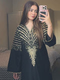 Black-Tehzeeb Libaas Lawn Embroidered Stitched 3-Piece Suit-Black Peacoack