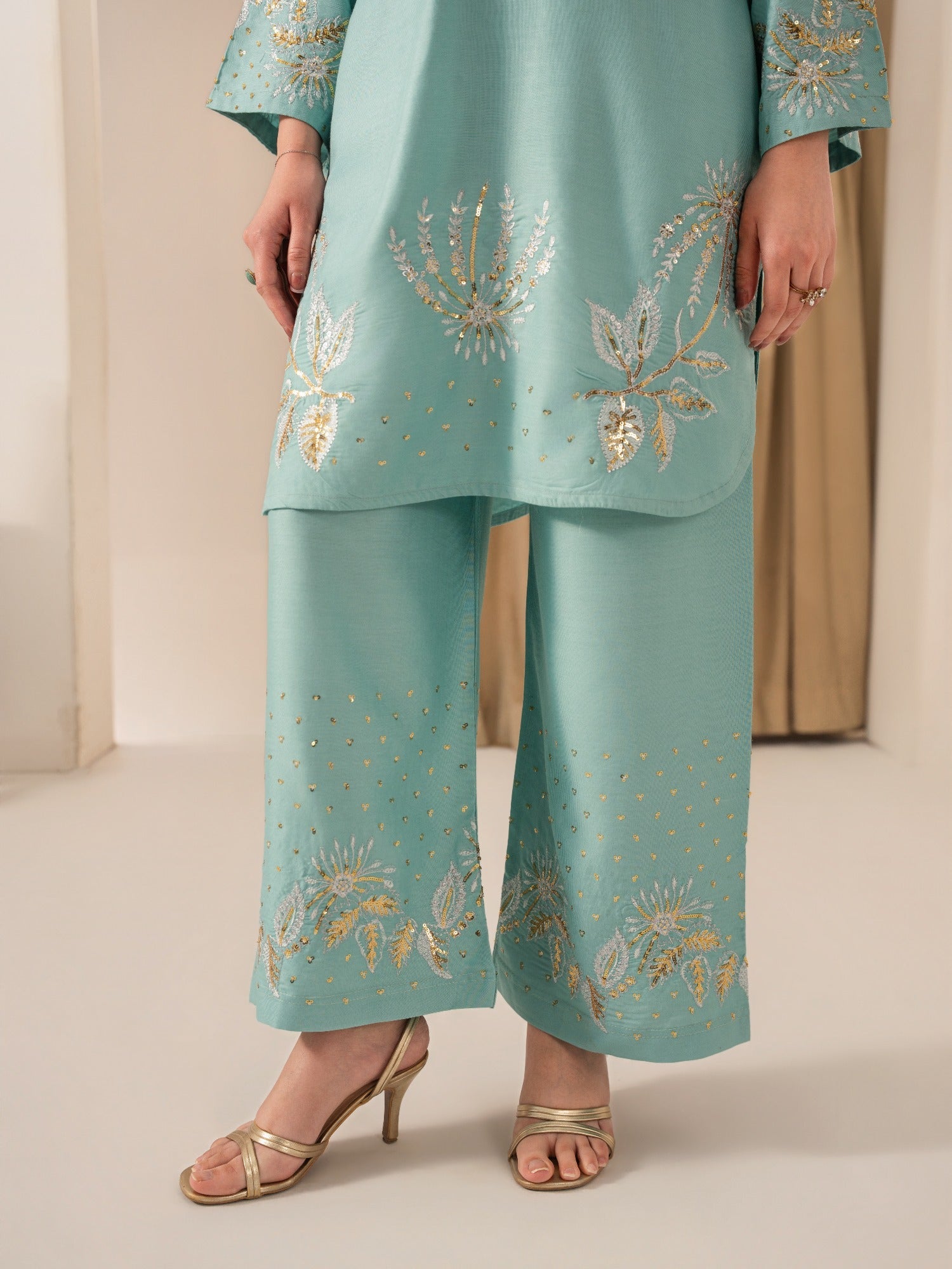 Blue Tehzeeb Libaas Lawn Embroidered Stitched 3-Piece Suit-ZarnaabTehzeeb Libaas Lawn Embroidered Stitched 3-Piece Suit-Zarnaab