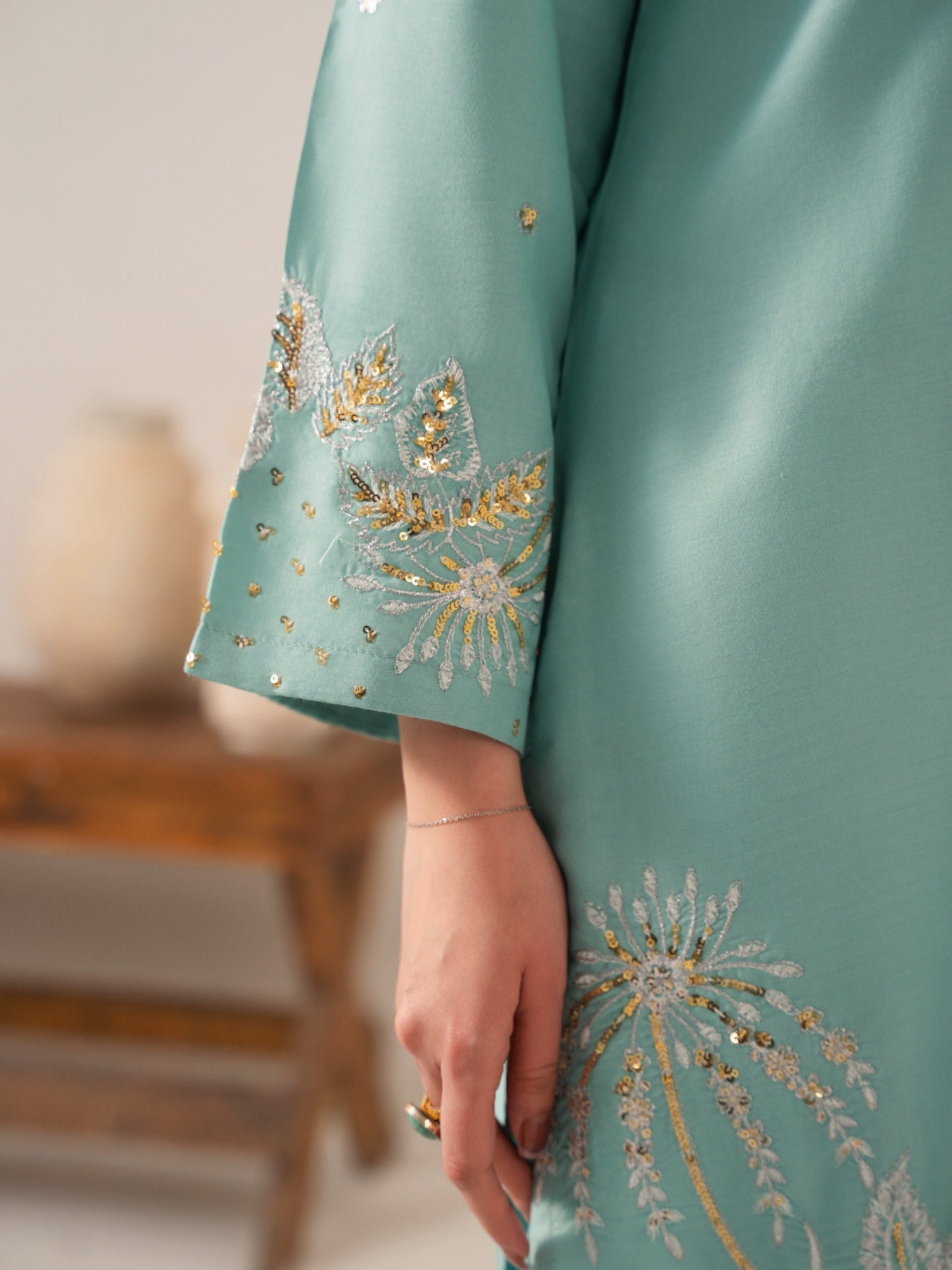 Blue Tehzeeb Libaas Lawn Embroidered Stitched 3-Piece Suit-ZarnaabTehzeeb Libaas Lawn Embroidered Stitched 3-Piece Suit-Zarnaab