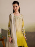Beige Olive Allure By IH Full Circle Tussel Silk Embroidered Stitched 3-Piece Suit-Loop