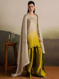 Beige Olive Allure By IH Full Circle Tussel Silk Embroidered Stitched 3-Piece Suit-Loop