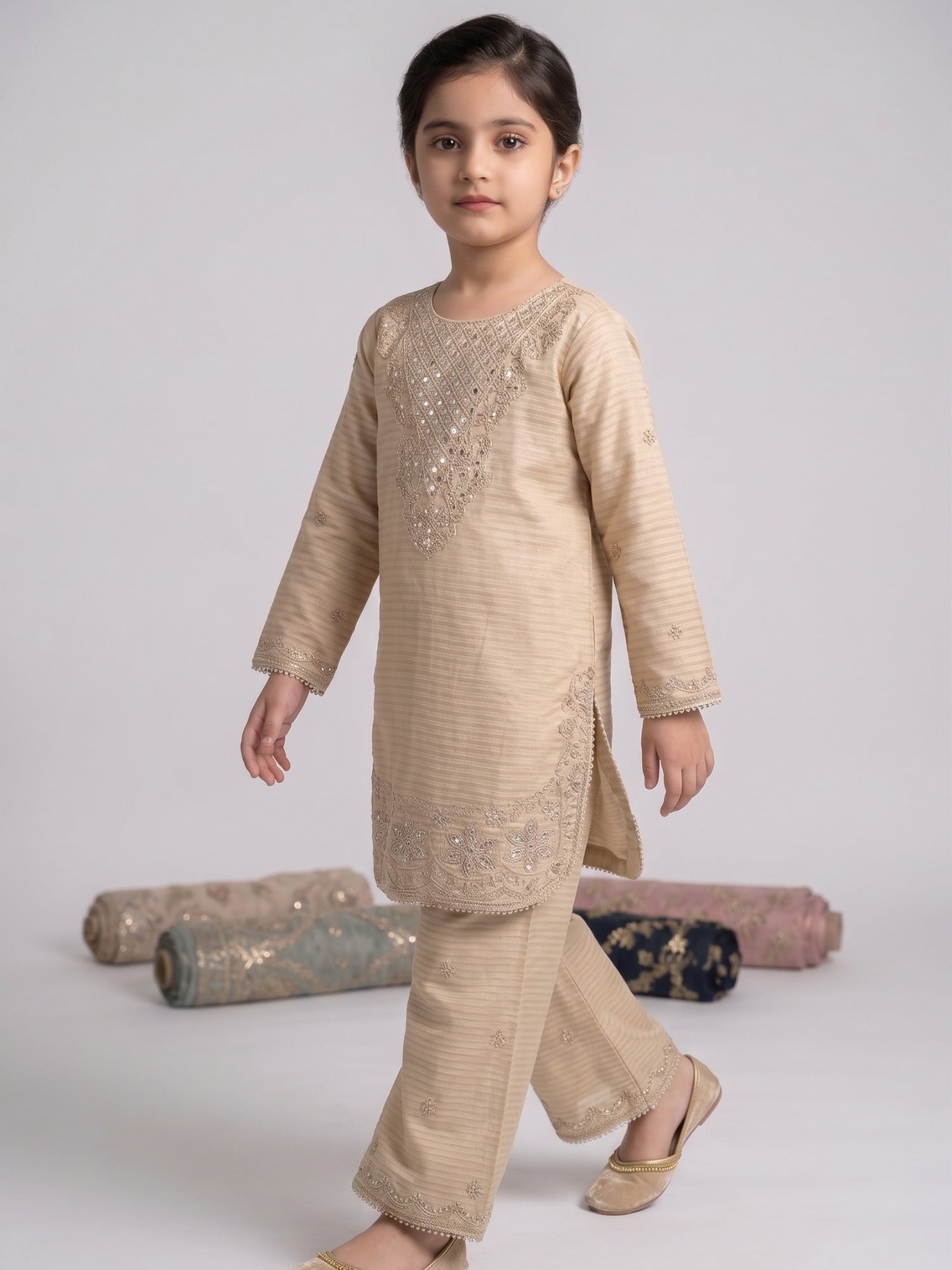 Ivory Lumira Cotton Embroidered Stitched 2-Piece Suit-Ivory