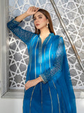 Manahil Arts Chiffon Embroidered Stitched 3-Piece Maxi-Kurti 106-Zinc