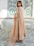 Peach Manahil Arts Chiffon Embroidered Stitched 3-Piece Suit-Kurti 105-Peach