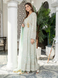 Manahil Arts Chiffon Embroidered Stitched 3-Piece Suit-Kurti 105-Aqua