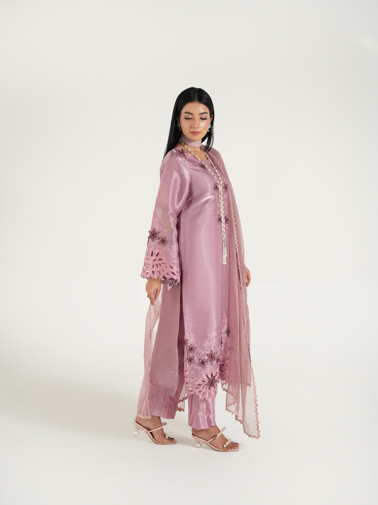Arshman's Sheesha Silk Embellished Stitched 3-Piece Suit-ARS-033 Blush Aura