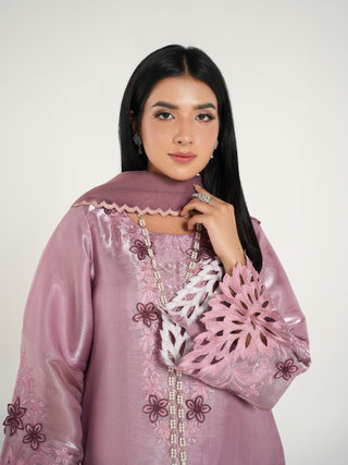 Arshman's Sheesha Silk Embellished Stitched 3 Piece Suit ARS 033 Blush Aura