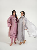 Arshman's Sheesha Silk Embellished Stitched 3-Piece Suit-ARS-033 Blush Aura