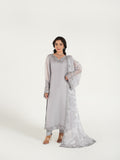 Grey-Arshman's Sheesha Silk Embroidered Stitched 3-Piece Suit-ARS-036 Grey Aura
