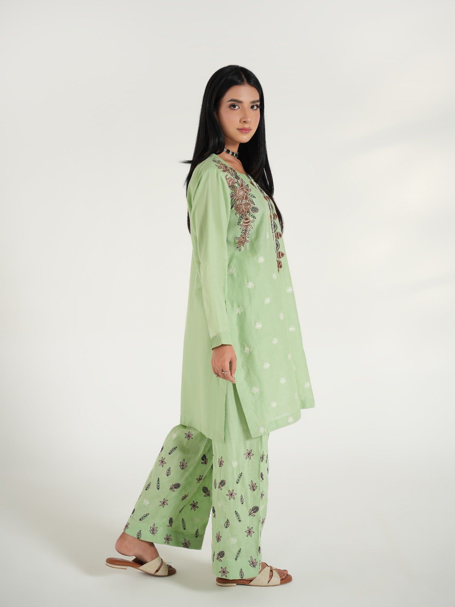 Arshman's Lawn Embroidered Stitched 2-Piece Suit-ARS-038 Mint Breeze