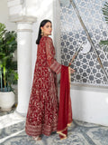 Maroon Manahil Arts Chiffon Embroidered Stitched 3-Piece Suit-Kurti 105-Maroon