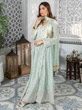 Manahil Arts Chiffon Embroidered Stitched 3-Piece Suit-Kurti 099-Aqua