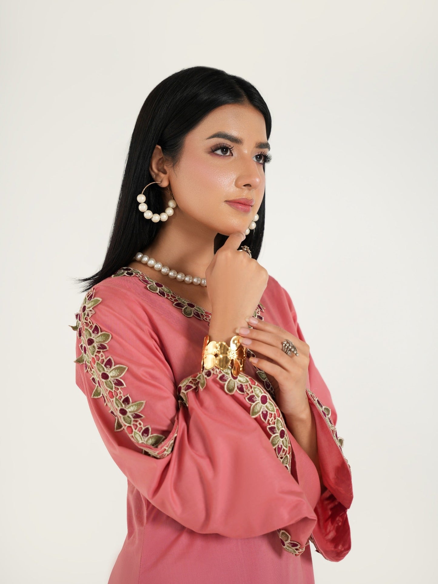 Pink-Arshman's Lawn Embroidered Stitched 2-Piece Suit-ARS-039 Gul e Nazuk