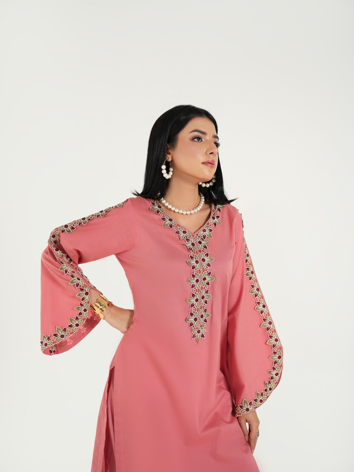 Pink-Arshman's Lawn Embroidered Stitched 2-Piece Suit-ARS-039 Gul e Nazuk