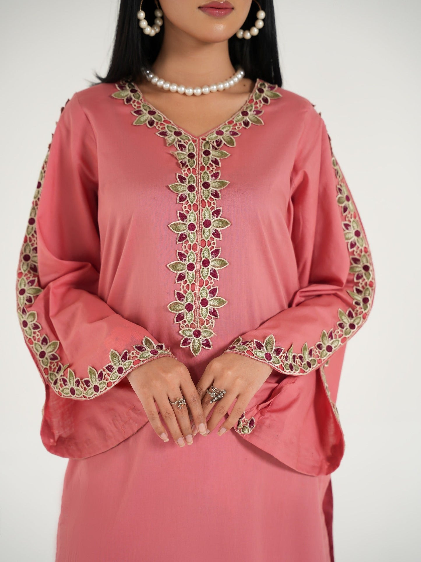 Pink-Arshman's Lawn Embroidered Stitched 2-Piece Suit-ARS-039 Gul e Nazuk