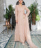 Manahil Arts Chiffon Embroidered Stitched 3-Piece Suit-Kurti 099-Peach