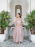 Lilac Manahil Arts Chiffon Embroidered Stitched 3-Piece Suit-Kurti 099-Lilac
