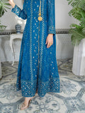 Manahil Arts Chiffon Embroidered Stitched 3-Piece Suit-Kurti 099-Zinc