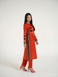 Red-Arshman's Lawn Embellished Stitched 2-Piece Suit-ARS-040 Orange Bloom