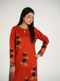 Red-Arshman's Lawn Embellished Stitched 2-Piece Suit-ARS-040 Orange Bloom