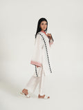 White-Arshman's Lawn Embroidered Stitched 2-Piece Suit-ARS-047 White Elegance