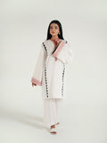 White-Arshman's Lawn Embroidered Stitched 2-Piece Suit-ARS-047 White Elegance