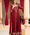 Manahil Arts Chiffon Embroidered Stitched 3-Piece Suit-Kurti-B-005-Maroon
