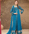 Manahil Arts Chiffon Embroidered Stitched 3-Piece Suit-Kurti-B-005-Zinc