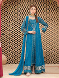Manahil Arts Chiffon Embroidered Stitched 3-Piece Suit-Kurti-B-005-Zinc