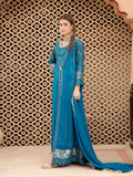 Manahil Arts Chiffon Embroidered Stitched 3-Piece Suit-Kurti-B-005-Zinc