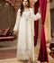 Manahil Arts Chiffon Embroidered Stitched 3-Piece Suit-Kurti-B-005-Off White