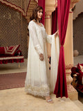Manahil Arts Chiffon Embroidered Stitched 3-Piece Suit-Kurti-B-005-Off White