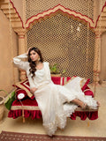 Manahil Arts Chiffon Embroidered Stitched 3-Piece Suit-Kurti-B-005-Off White