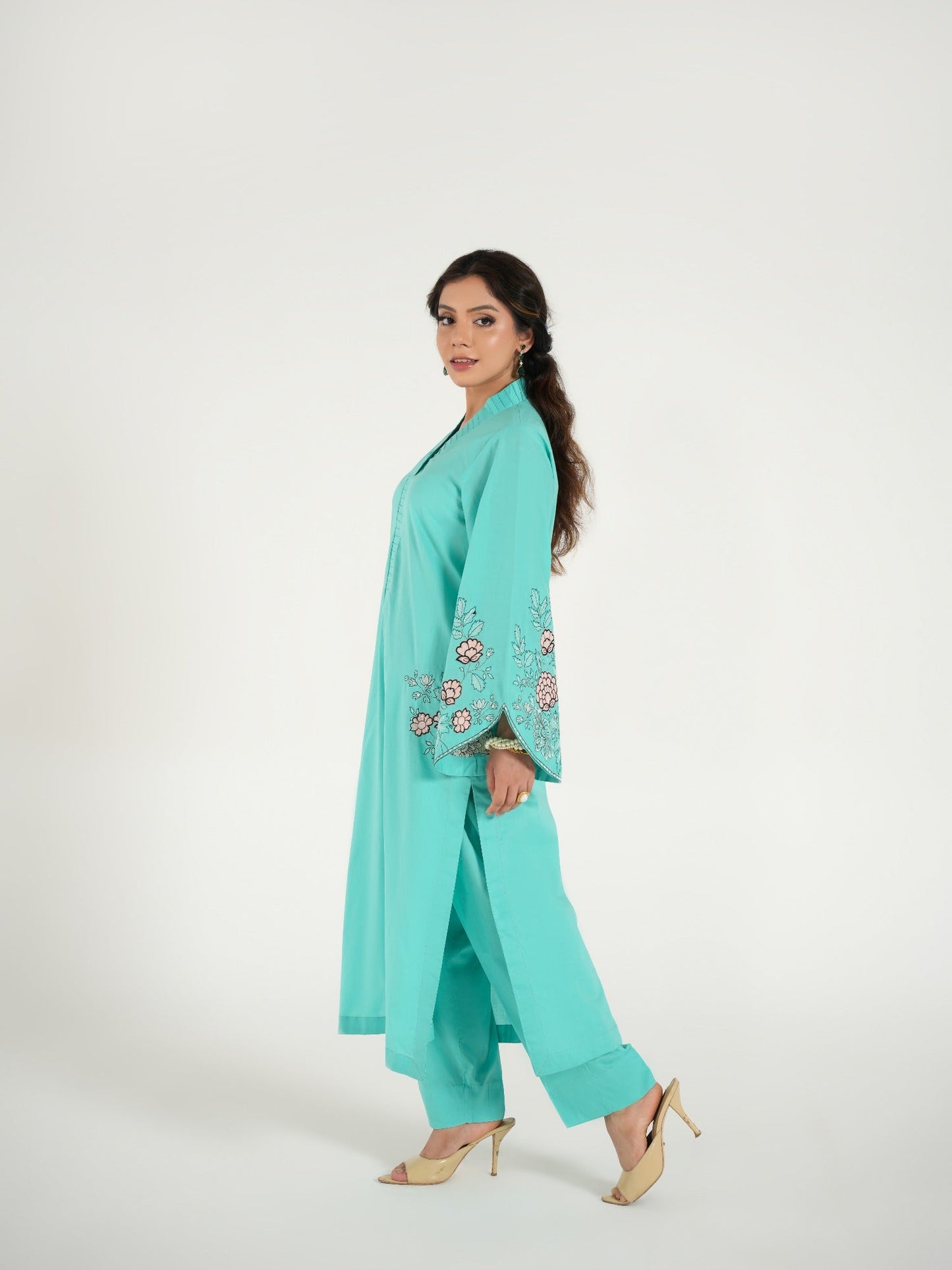 Blue-Arshman's Lawn Embroidered Stitched 2-Piece Suit-ARS-041-Sky Glow