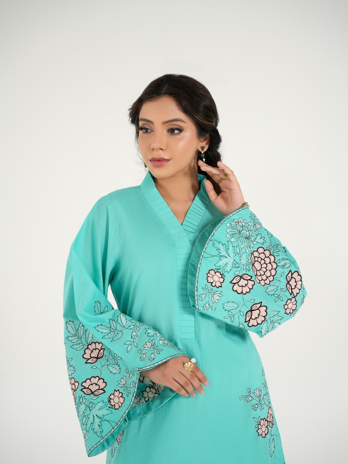 Blue-Arshman's Lawn Embroidered Stitched 2-Piece Suit-ARS-041-Sky Glow