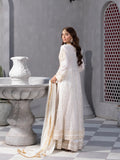 Manahil Arts Net Embroidered Stitched 3-Piece Suit-Kurti-B-002-Off White