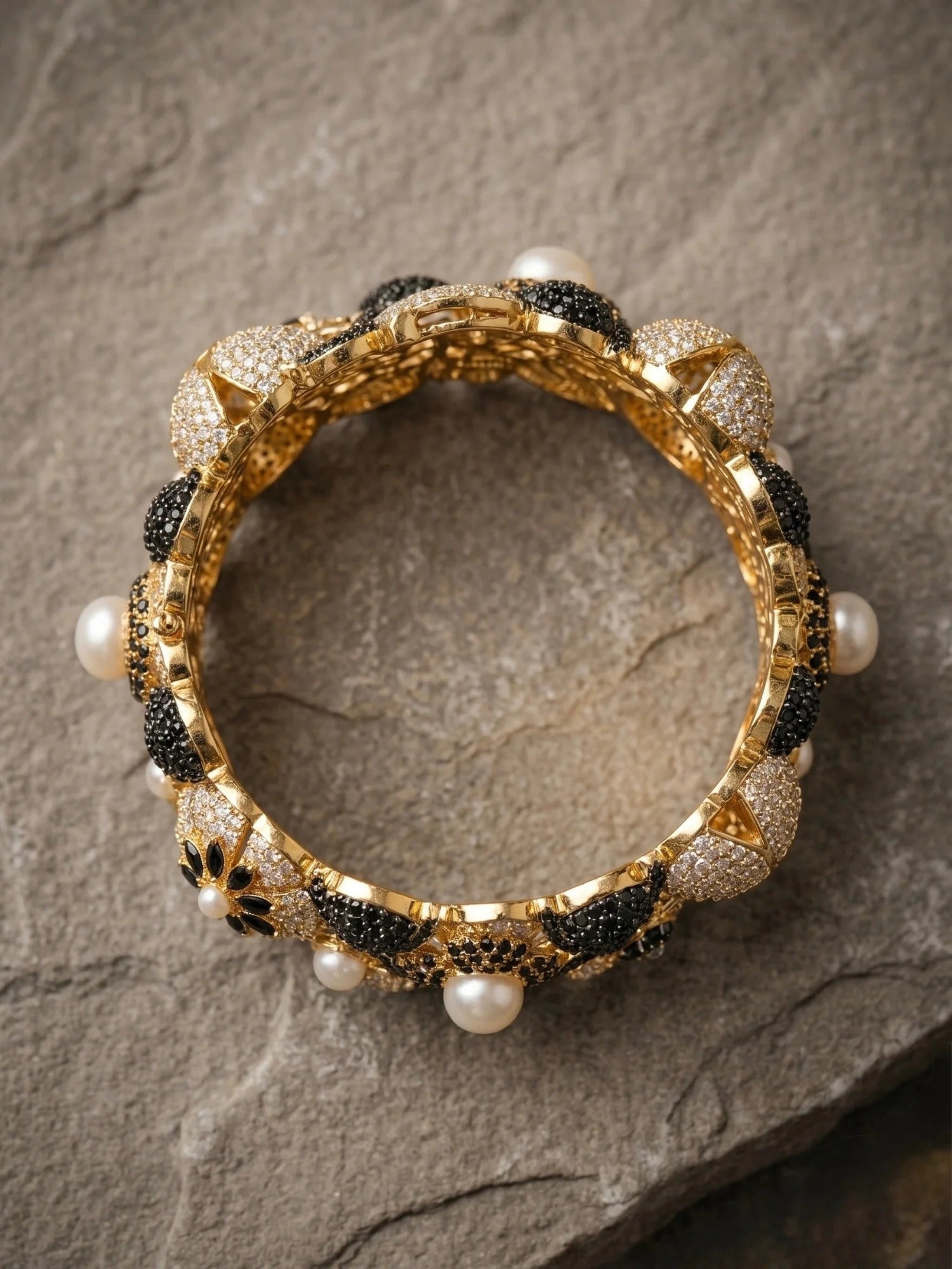 Orya Jewelry Bangle-Black White B13