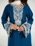 Blue--Arshman's Lawn Embroidered Stitched 3-Piece Suit-ARS-042-Ivory Glow