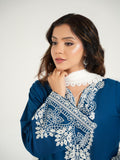 Blue--Arshman's Lawn Embroidered Stitched 3-Piece Suit-ARS-042-Ivory Glow