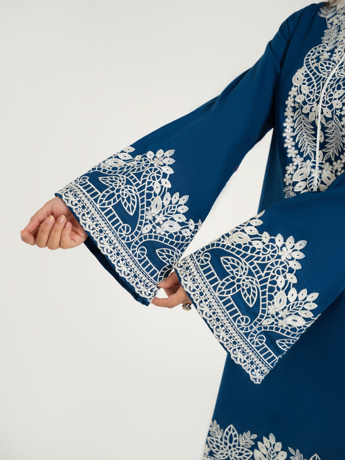 Blue--Arshman's Lawn Embroidered Stitched 3-Piece Suit-ARS-042-Ivory Glow