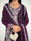 Purple-Arshman's Lawn Embroidered Stitched 3-Piece Suit-ARS-043-Royal Touch