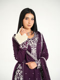 Purple-Arshman's Lawn Embroidered Stitched 3-Piece Suit-ARS-043-Royal Touch