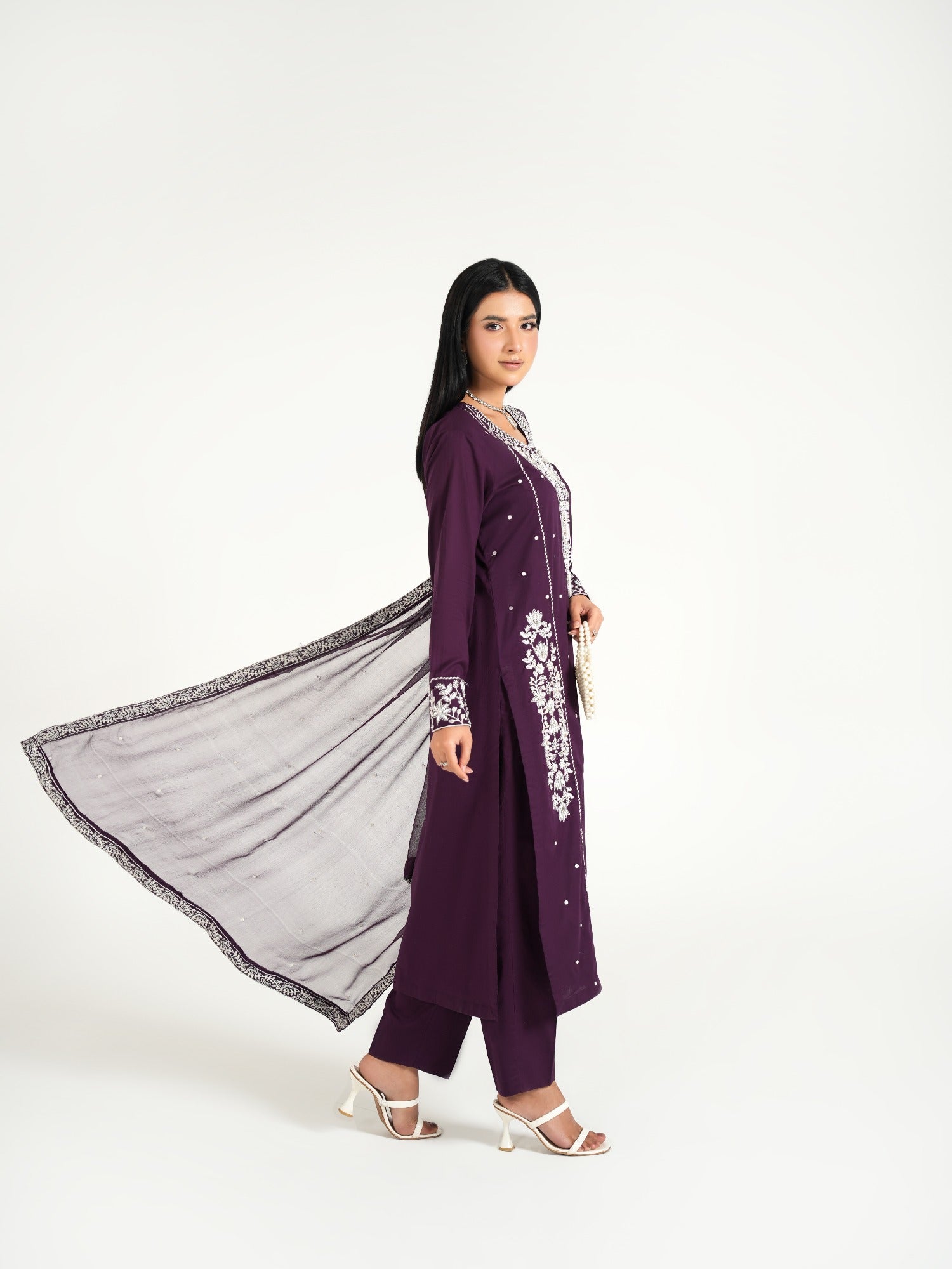 Purple-Arshman's Lawn Embroidered Stitched 3-Piece Suit-ARS-043-Royal Touch