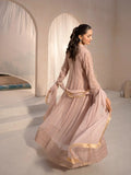 Pink HEM Chiffon Embellished Maxi-Kashish-Baby Pink