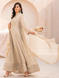 Beige HEM Chiffon Embellished Maxi-Kashish-Beige