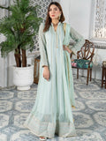 Mint Green HEM Chiffon Embellished Maxi-Kashish-Baby Pink