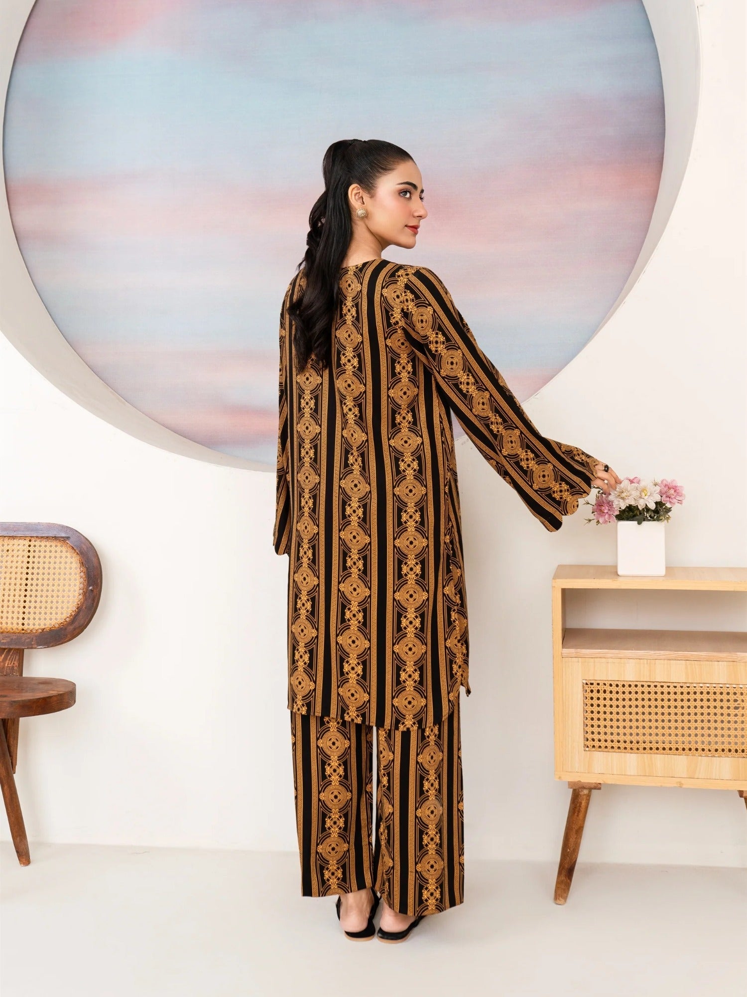 Black Manahil Arts Marina Printed Co-Ord Set-Marina-03